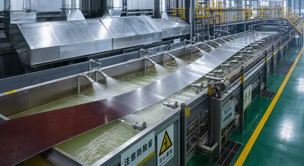 Pickling and rinsing